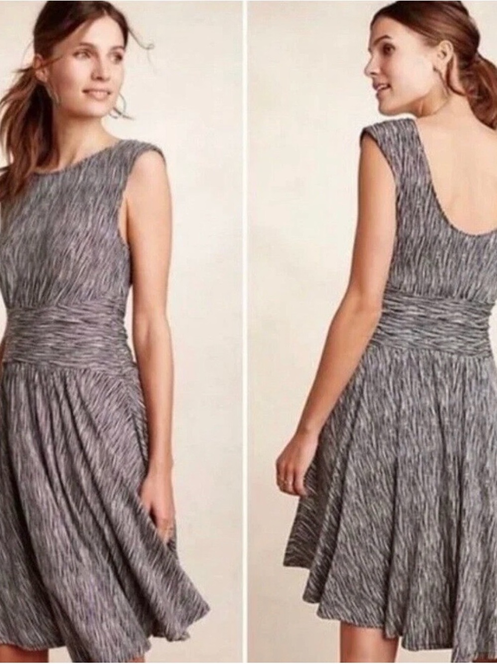 Moulinette Souers Anthro South Shore Knit -SZ S- Sleeveless Dress Black White